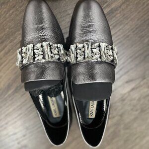 karl lagerfeld silver shoes with rhinestones size 7
